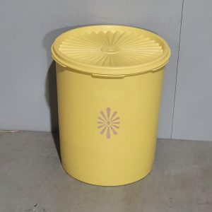 Yellow Tupperware Canister