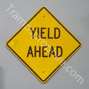 Vintage Yellow Yield Ahead Sign