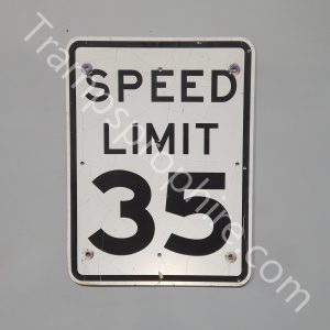 Original American White Reflective Speed 35 MPH Limit Sign