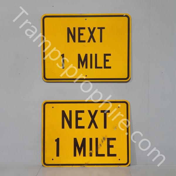 Yellow Next 3/4 Mile Road Sign