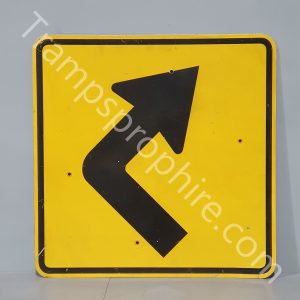 Large American Yellow Two Way Black Arrow Road Sign