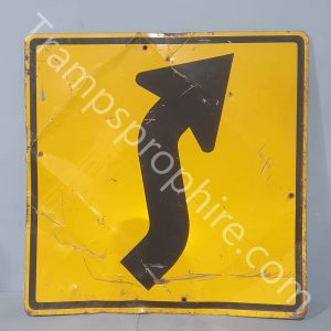 American Yellow and Black Arrow Road Sign