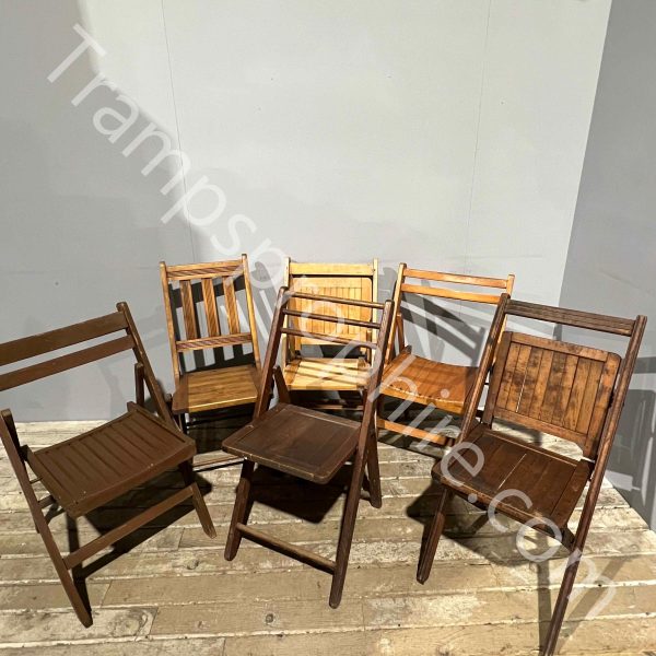 Assortment of Wooden Folding Chairs