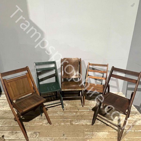 Assortment of Wooden Folding Chairs