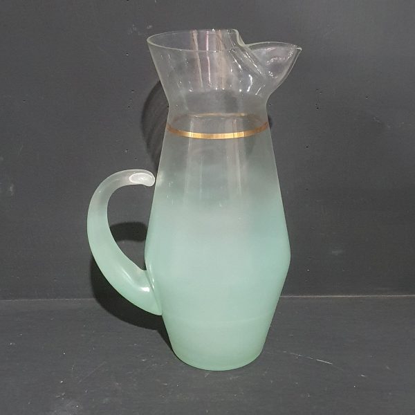 Green Blendo Glass Pitcher and Glasses