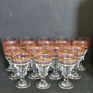 Striped Coloured Wine Glasses