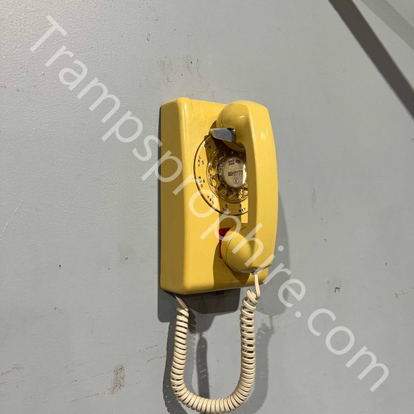 Yellow Rotary Dial Wall Phone