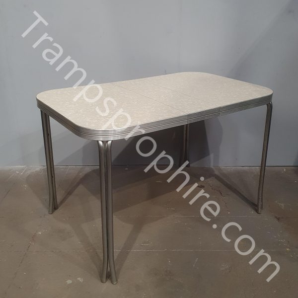 White and Chrome Diner Table