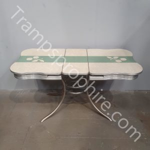 Green and White Diner Table
