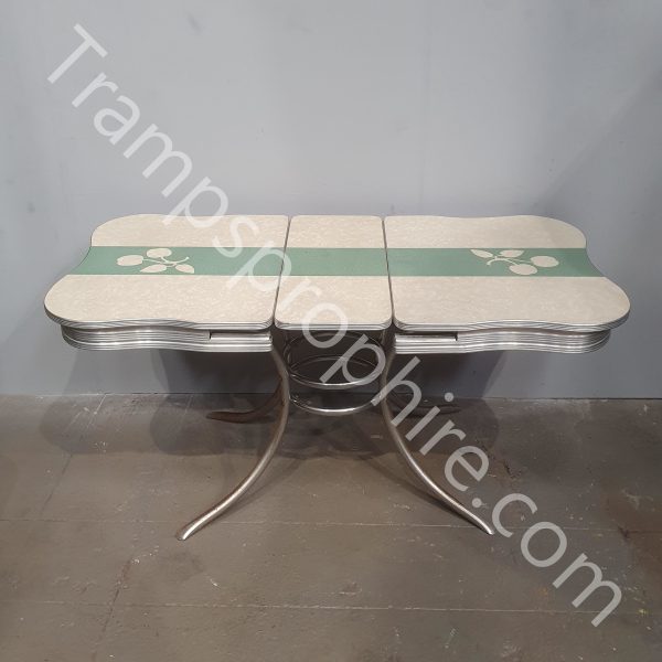 Green and White Diner Table