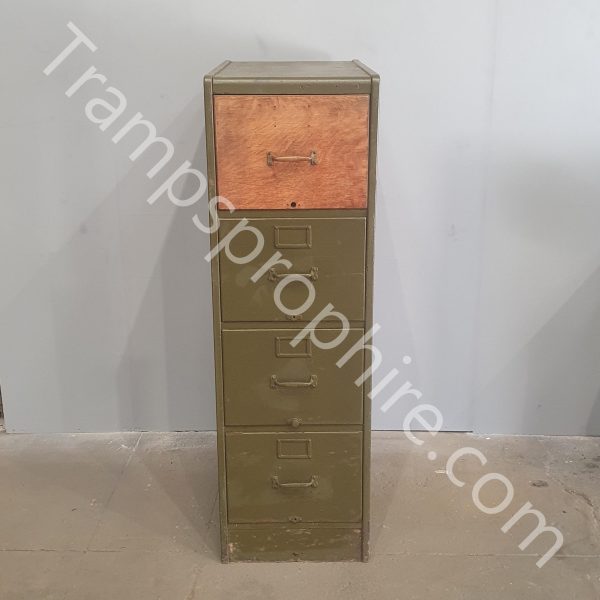 Green Wooden Filing Cabinet