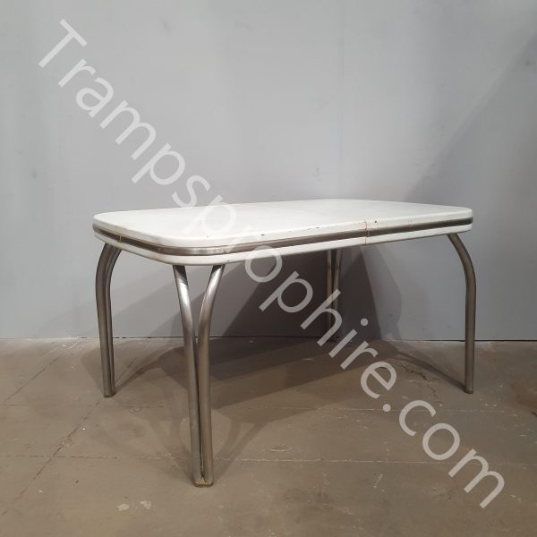 White Metal Diner Table