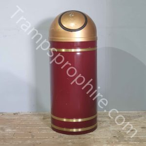 Red and Gold Bullet Trash Can