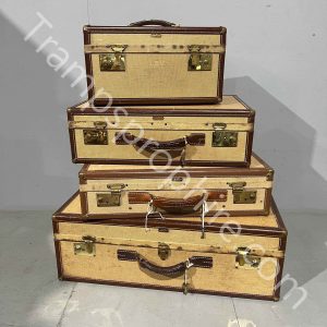 Tan Tweed Suitcases Set