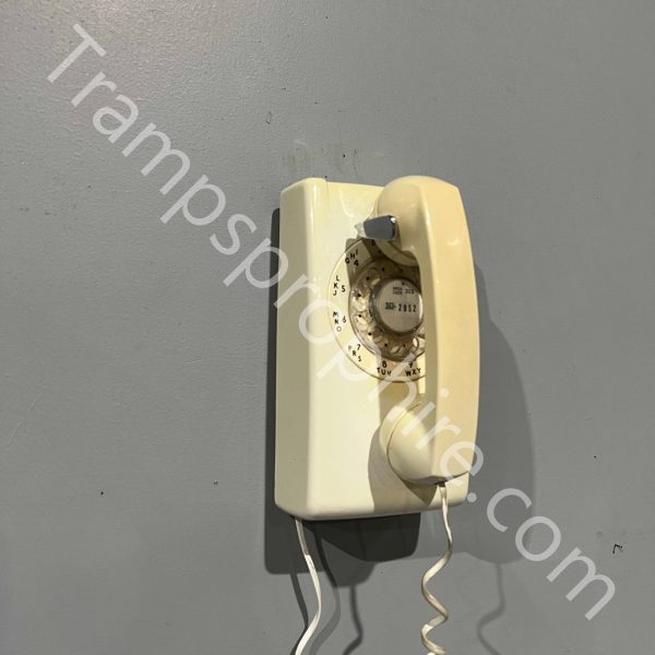 Cream Rotary Dial Wall Phone