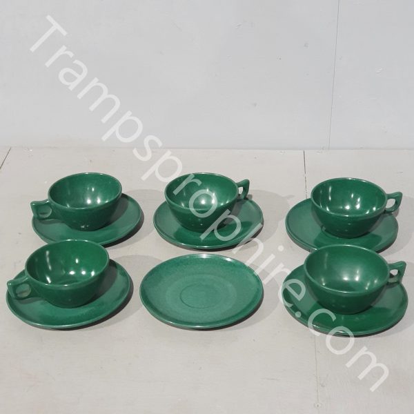 25 Piece Dark Green Melamine Tableware Set