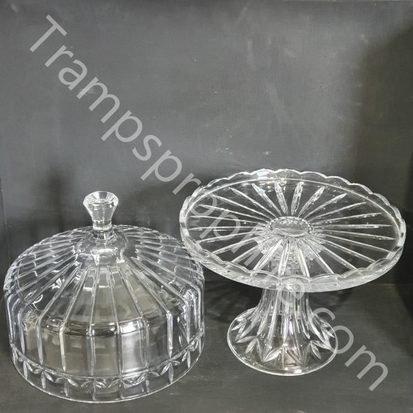 Domed Crystal Cake Plate Stand