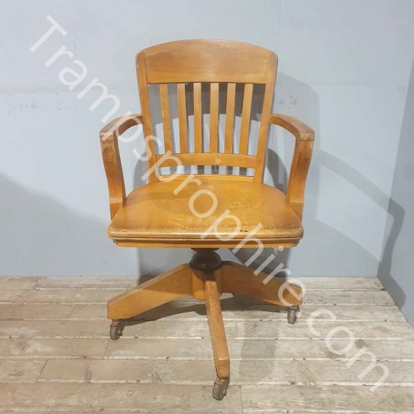 Wooden Office Swivel Captain Chair