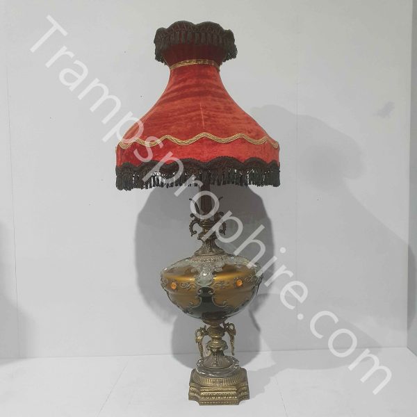Pair of Bronze and Jewelled Table Lamps