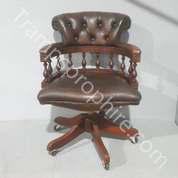 Brown Leather Captains Chair