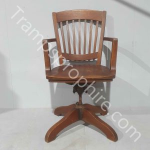 Dark Wooden Office Swivel Captain Chair