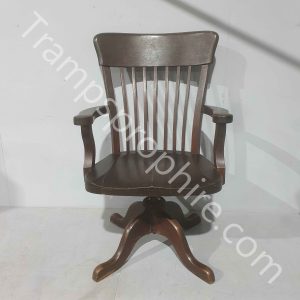 Dark Wooden Office Swivel Captain Chair