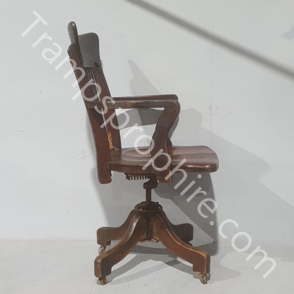 Wooden Office Swivel Captain Chair