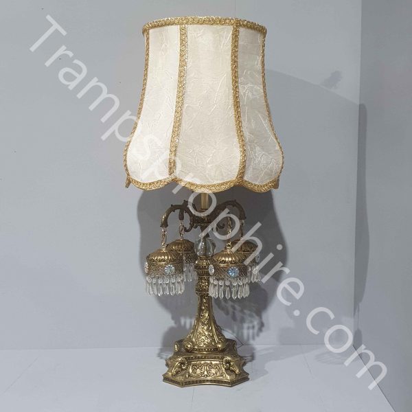 Pair of Drop Crystal Table Lamps
