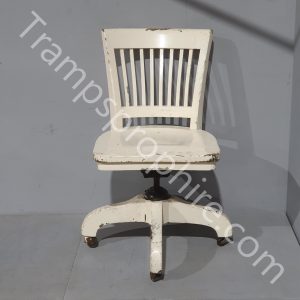 White Wooden Swivel Chair