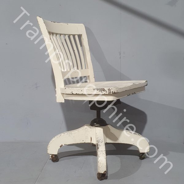 White Wooden Swivel Chair