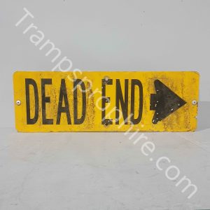 Yellow Dead End Sign