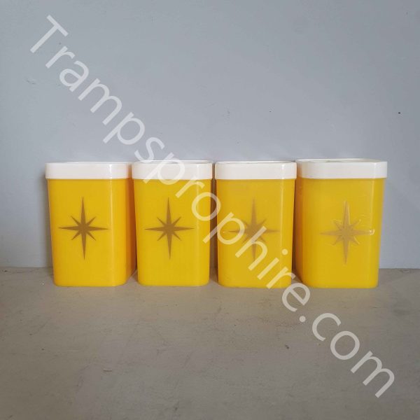 Yellow Plastic Kitchen Canisters