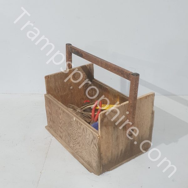 Wooden Tool Box Caddy And Tools
