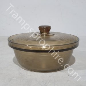 Brown Glass Dish With Lid