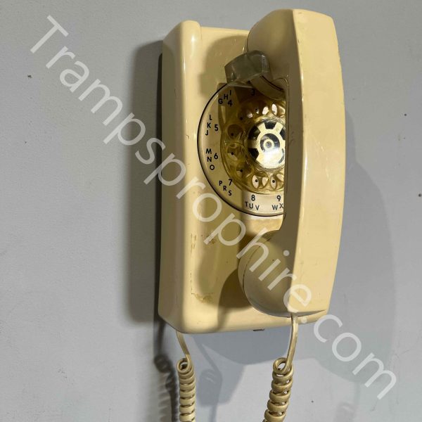 Cream Rotary Dial Wall Phone