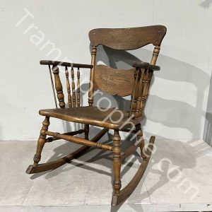 Wooden Press Back Rocking Chair