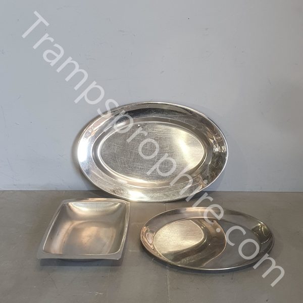 Assorted Stainless Steel Serving Trays
