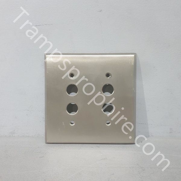 Brushed Chrome Double Aerial Faceplates