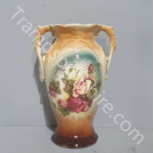 Double Handled Floral Ceramic Vase