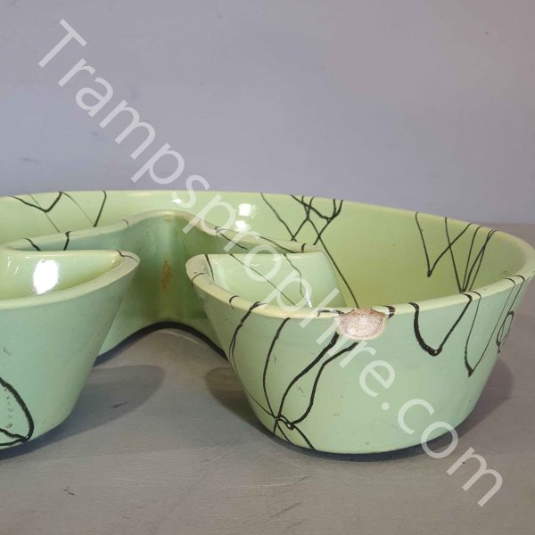 Green Ceramic Mid Century Dish