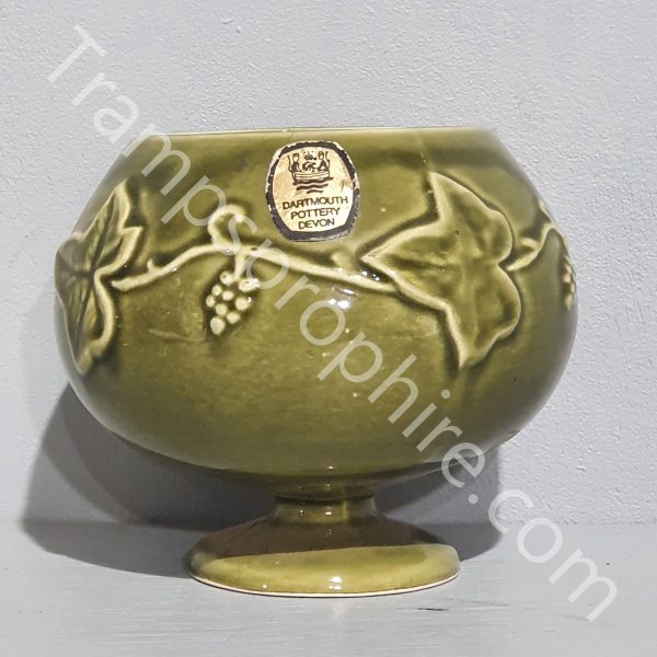 English Green Dartmouth Pottery Balloon Vase