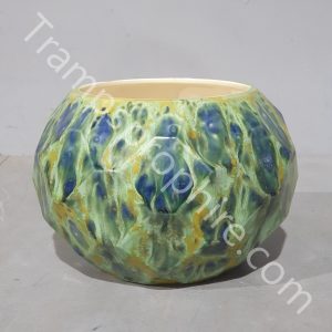Vintage Green Ceramic Pottery Bowl