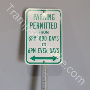 Parking Permitted Street Road Sign on Post