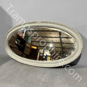 Grey Oval Mirror