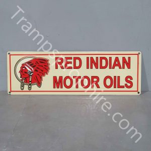 Red Indian Motor Oils Enamel Sign