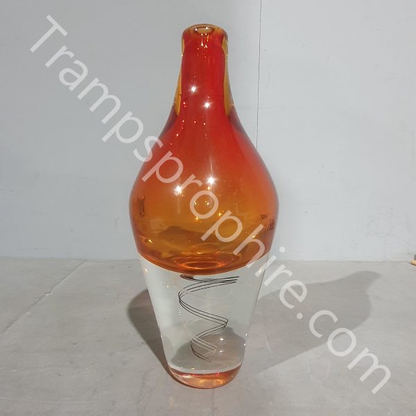 Red Ombre Glass Vase