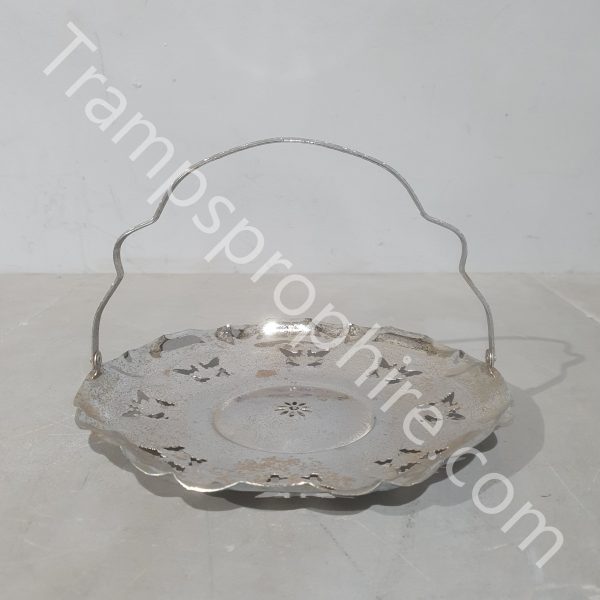 Chrome Serving Plate With Handle