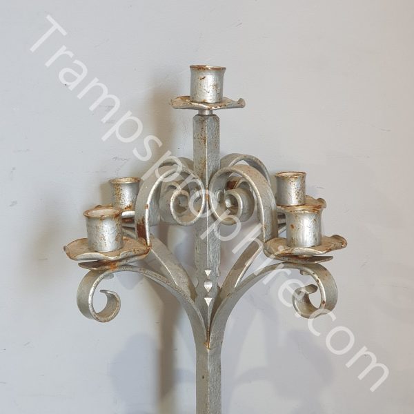 Silver Coloured Metal Candlestick