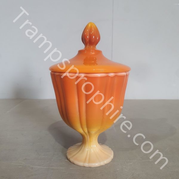 Small Orange Vase With Lid