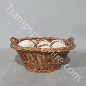 Wicker Basket With Yarn